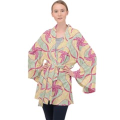 Long Sleeve Velvet Kimono  