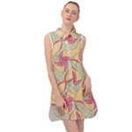 Abstract Pattern Design Scrapbooking Sleeveless Shirt Dress