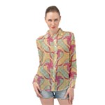 Abstract Pattern Design Scrapbooking Long Sleeve Chiffon Shirt