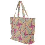 Abstract Pattern Design Scrapbooking Zip Up Canvas Bag