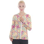 Abstract Pattern Design Scrapbooking Casual Zip Up Jacket