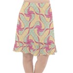 Abstract Pattern Design Scrapbooking Fishtail Chiffon Skirt