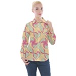 Abstract Pattern Design Scrapbooking Women s Long Sleeve Pocket Shirt