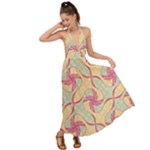 Abstract Pattern Design Scrapbooking Backless Maxi Beach Dress