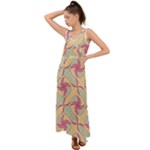 Abstract Pattern Design Scrapbooking V-Neck Chiffon Maxi Dress