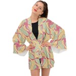 Abstract Pattern Design Scrapbooking Long Sleeve Kimono