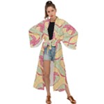 Abstract Pattern Design Scrapbooking Maxi Kimono