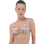 Abstract Pattern Design Scrapbooking Ring Detail Bikini Top