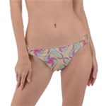 Abstract Pattern Design Scrapbooking Ring Detail Bikini Bottoms