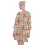 Abstract Pattern Design Scrapbooking Open Neck Shift Dress