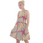 Abstract Pattern Design Scrapbooking Knee Length Skater Dress