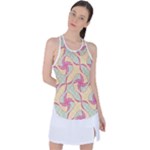 Abstract Pattern Design Scrapbooking Racer Back Mesh Tank Top