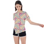 Abstract Pattern Design Scrapbooking Asymmetrical Short Sleeve Sports T-Shirt