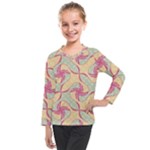 Abstract Pattern Design Scrapbooking Kids  Long Mesh T-Shirt