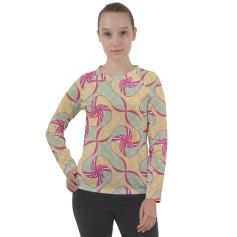 Abstract Pattern Design Scrapbooking Women s Long Sleeve Raglan T