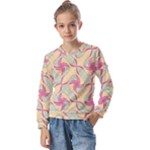 Abstract Pattern Design Scrapbooking Kids  Long Sleeve T-Shirt with Frill 