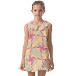 Abstract Pattern Design Scrapbooking Kids  Pilgrim Collar Ruffle Hem Dress