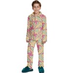 Abstract Pattern Design Scrapbooking Kids  Long Sleeve Velvet Pajamas Set