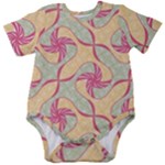 Abstract Pattern Design Scrapbooking Baby Short Sleeve Bodysuit