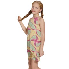 Kids  Halter Collar Waist Tie Chiffon Dress 