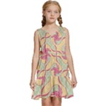 Abstract Pattern Design Scrapbooking Kids  Sleeveless Tiered Mini Dress