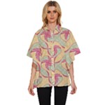 Abstract Pattern Design Scrapbooking Women s Batwing Button Up Shirt