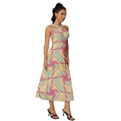 Sleeveless Cross Front Cocktail Midi Chiffon Dress 