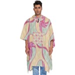 Abstract Pattern Design Scrapbooking Men s Hooded Rain Ponchos