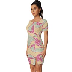 Fitted Knot Split End Bodycon Dress 