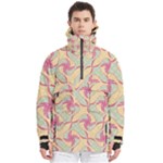 Abstract Pattern Design Scrapbooking Men s Pullover Zip Ski and Snowboard Waterproof Breathable Jacket