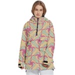 Abstract Pattern Design Scrapbooking Women s Pullover Zip Ski and Snowboard Waterproof Breathable Jacket