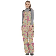 Women s Side Zip Front Pouch Ski And Snowboard Bib Pants	 