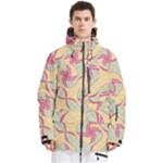 Abstract Pattern Design Scrapbooking Men s Multi Pockets Zip Ski and Snowboard Waterproof Breathable Jacket