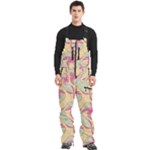 Abstract Pattern Design Scrapbooking Men s Front Zip Ski And Snowboard Bib Pants