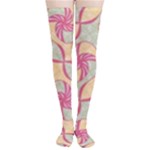 Abstract Pattern Design Scrapbooking Thigh High Stockings