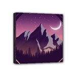 Mountain Night Crescent Moon Mini Canvas 4  x 4  (Stretched)