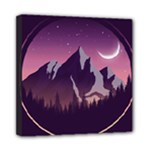 Mountain Night Crescent Moon Mini Canvas 8  x 8  (Stretched)