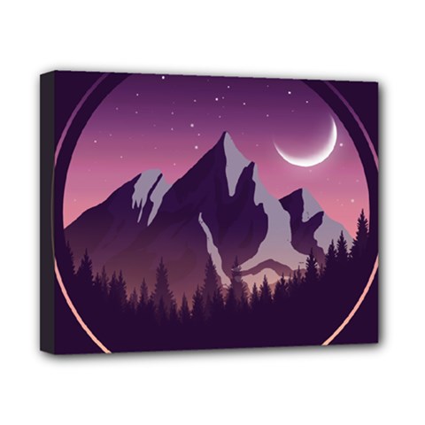 Mountain Night Crescent Moon Canvas 10  x 8  (Stretched) from ArtsNow.com