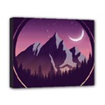 Mountain Night Crescent Moon Canvas 10  x 8  (Stretched)