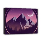 Mountain Night Crescent Moon Deluxe Canvas 16  x 12  (Stretched) 