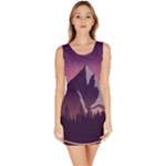 Mountain Night Crescent Moon Bodycon Dress