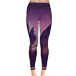 Mountain Night Crescent Moon Everyday Leggings 