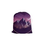 Mountain Night Crescent Moon Drawstring Pouch (Small)