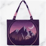 Mountain Night Crescent Moon Mini Tote Bag