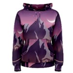 Mountain Night Crescent Moon Women s Pullover Hoodie