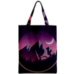 Mountain Night Crescent Moon Zipper Classic Tote Bag