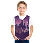 Mountain Night Crescent Moon Kids  Basketball Tank Top