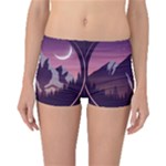 Mountain Night Crescent Moon Boyleg Bikini Bottoms