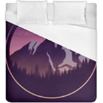 Mountain Night Crescent Moon Duvet Cover (King Size)