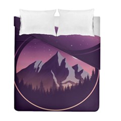 Mountain Night Crescent Moon Duvet Cover Double Side (Full/ Double Size) from ArtsNow.com